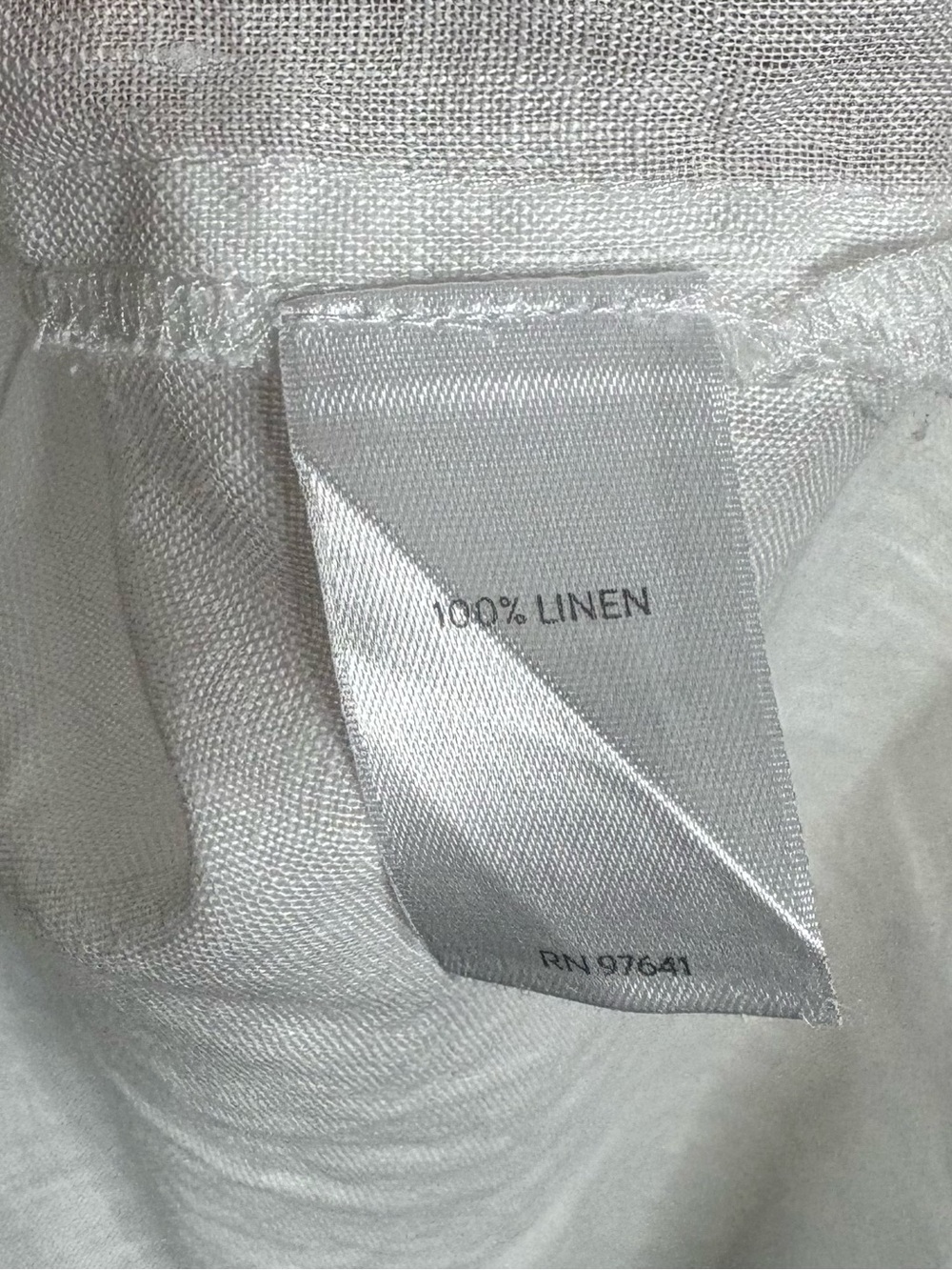 J Jill Love Linen Boho White 100% Linen Frayed Trim Tunic Top Large Lagenlook - Picture 9 of 15